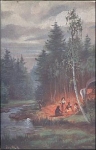 Gypsy camp artist card B. Klimes o 4.9.1917
