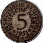 5 D-Mark 1951 G BRD