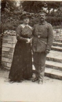 German soldier with wife military WW1. * circa 1915