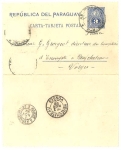 Paraguay postal stationery letter o 2.11.1892 Additional franking removed
