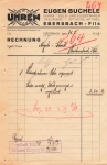 73061 Ebersbach Fils watch shop Eugen Buchele letterhead 1939
