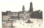Dresden Altmarkt mit Strassenbahn und Germania *ca. 1940