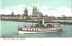 Rhine steamboat in front of Cologne * around 1910