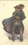 Black Forest dance artist card Fr. Reiss * ca. 1910