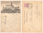 99817 Wartburg Eisenach Private postal stationery predecessor card o August 13, 1885