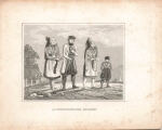 Altenburg traditional costumes original steel engraving 1850