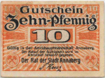 Annaberg Sachsen Notgeldschein um 1920