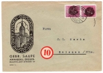 Annaberg Erzgebirge OPD Chemnitz blackening AP 785 6 Pfg Hitler stripes on cover 6/21/1945 to Meissen