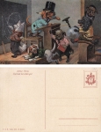 Arthur Thiele artist card dogs dachshunds at school * around 1910