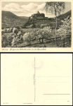 Aussig Burgruine Schreckenstein in der Baumblüte * ca. 1930