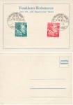 BRD Michel 111-112 o Bundestag o on card from the Frankfurt Autumn Fair 1949 with special cancellation