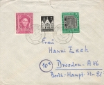BRD Michel 113 and 117 on letter o Neuss2 January 31, 1950 to Dresden