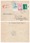 BRD Michel 225 Berlin 134 on R-letter o Neuß1 12/28/1955 to Dresden
