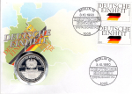 Federal Republic of Germany numismatic cover German Unity with medal 1990