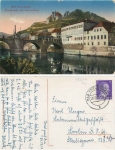 Bad Kreuznach Nahebrücke mit Kauzenburg o 29.12.1941Bad Kreuznach Nahebruecke mit Kauzenburg o 29.12.1941