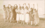 Swimwear women on the beach real photo card * approx. 1910