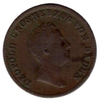 Baden 1 Kreuzer 1844 Leopold