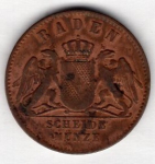 Baden 1Kreuzer 1863 coin