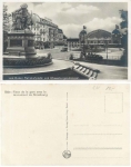 Basel Bahnhofplatz und Strassburgerdenkmal * ca. 1920