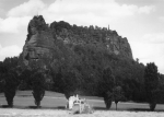 Farmers working in the fields at Lilienstein Saxon Switzerland Agriculture *around 1965 Hanich photo