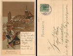 02625 Bautzen Old water art artist card Felix Elssner 9.10.1899