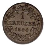Bavaria 1 Kreuzer 1844 Ludwig I. State coin