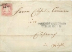 Bavaria Michel no. 23 3 Kreuzer on the front of the letter with stamp Augsburg train station 22. MAR. 1871