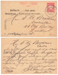 Bavaria coat of arms 10 Pfennig postal stationery watermark waves vertical o Munich 7.7.1896 to London