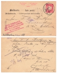 Bavaria coat of arms 10 Pfennig postal stationery watermark waves horizontal o Munich July 22, 1891 to Paris