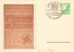 Berlin exhibition Collecting after work 1937 KdF stationary P245 special cancellation Berlin W62 3.9.1937