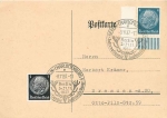 May 1, 1940 National Holiday of the German People Propaganda stamp o Frankfurt May 1, 1940 on Michel 745International hunting exhibition special cancellation Berlin-Charlottenburg 5 8.11.1937