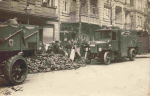 Berlin Kohlenanlieferung mit LKW Echtfoto um 1907