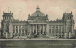 Berlin Reichstagsgebäude und Bismarckdenkmal original alte Ansichtskarte o 1909