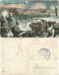 Beschießung von St. Die Militär 1. WK. Künstlerkarte o 14.6.1915