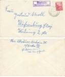 02923 Biehain via Horka (Upper Lusatia) country postmark on cover o 9.12.1955