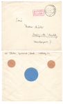 Borkheide red fee paid stamp on letter o 2.11.1945