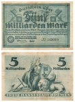 Bremen Five billion marks 1923 emergency money