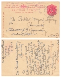British India Post Card One Anna stationary o Bombay 10/18/1913