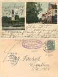 39288 Burg bei Magdeburg Kaiser-Wilhelm-Denkmal Kreishaus mit Bahnhofsallee o 30.7.1904