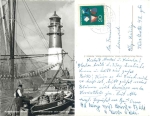 25761 Busum lighthouse with shrimp fisherman o 31.6.1968