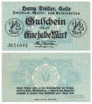 Celle Harry Truller 1/2 Mark 1918 Notgeld