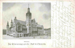 Chemnitz, Saxony, City Hall – Dresden-Reichenbach (Vogtland) Railway Post, Train 1017, 1915