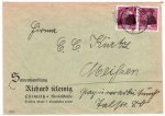 Chemnitz OPD blackening AP 785 6 Pfg Hitler couple on letter 28.7.1945 to Meissen