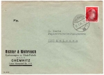 Chemnitz OPD blackening AP 788 12 Pfg Hitler on letter July 31, 1945 to Meissen