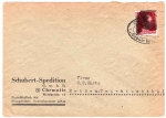 Chemnitz OPD blackening AP 788 12 Pfg Hitler on letter oval fee paid stamp 1.8..1945 to Meissen
