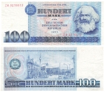 GDR 100 Mark banknote 1975 RO363b DDR-25b exchange note