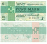 DDR 5 Mark Forum-Scheck1979 RO369 DDR-31 bankfrisch 