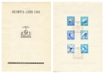 GDR Michel 1335-1340 Olympic Winter Games Grenoble commemorative sheet with special cancellation
