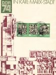 GDR Michel 1988-1990 Philatelist Day commemorative sheet with special cancellation Karl-Marx-Stadt