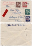 GDR Michel 289 - 292 World Youth Festival on express letter o Berlin W8 17.9.1951